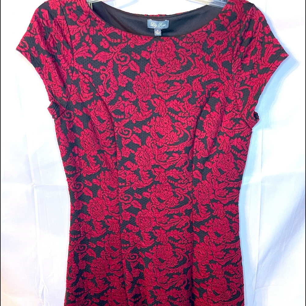 Beautiful red and black dress with roses